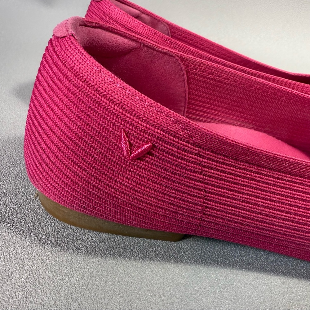 VIVAIA Margot 2.0 Pink Square-Toe V-Cut Knit Ballet Flats - Picture 10 of 13